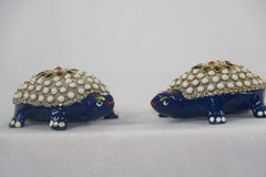 Metal Tortoise with Stone Meenakari | Decorative Feng Shui Figurine