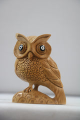 Handmade Wooden Jali Owl – Intricate Carved Decor Piece