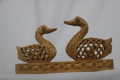 Wooden Carved Ducks Couple | Ideal Gift & Decorative Sculpture