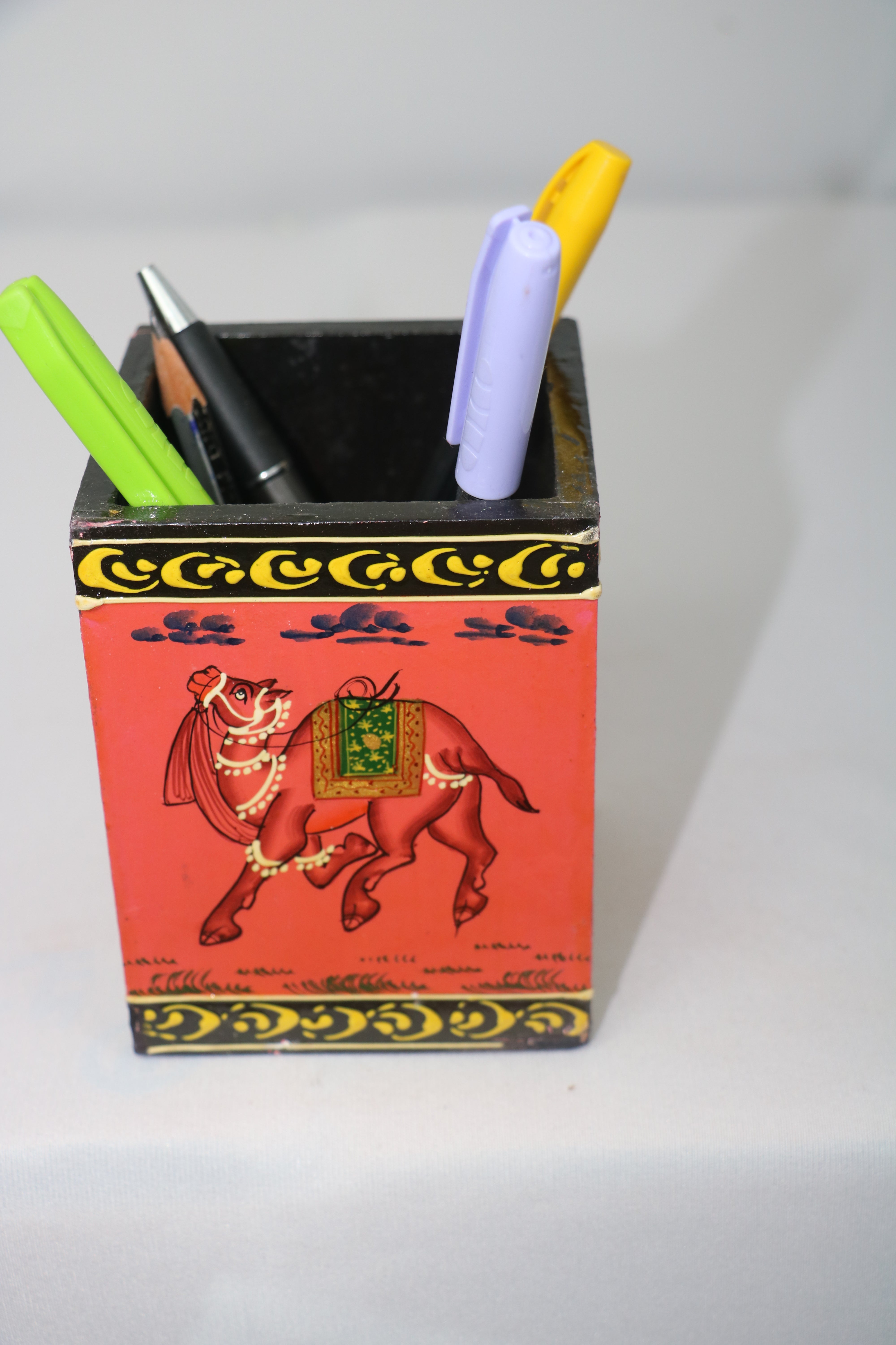 Colorful Handcrafted Pen Holder | Decorative Office Accessory