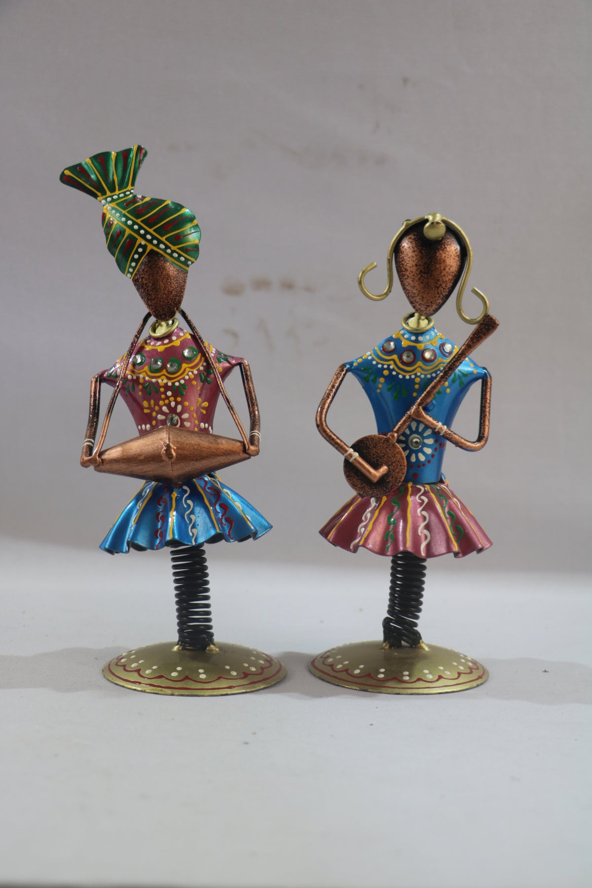 Swinging Tunes - Hand-Painted Iron Musician Pair