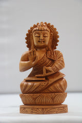 Hand-Carved Wooden Lotus Sitting Buddha – Spiritual Home Decor