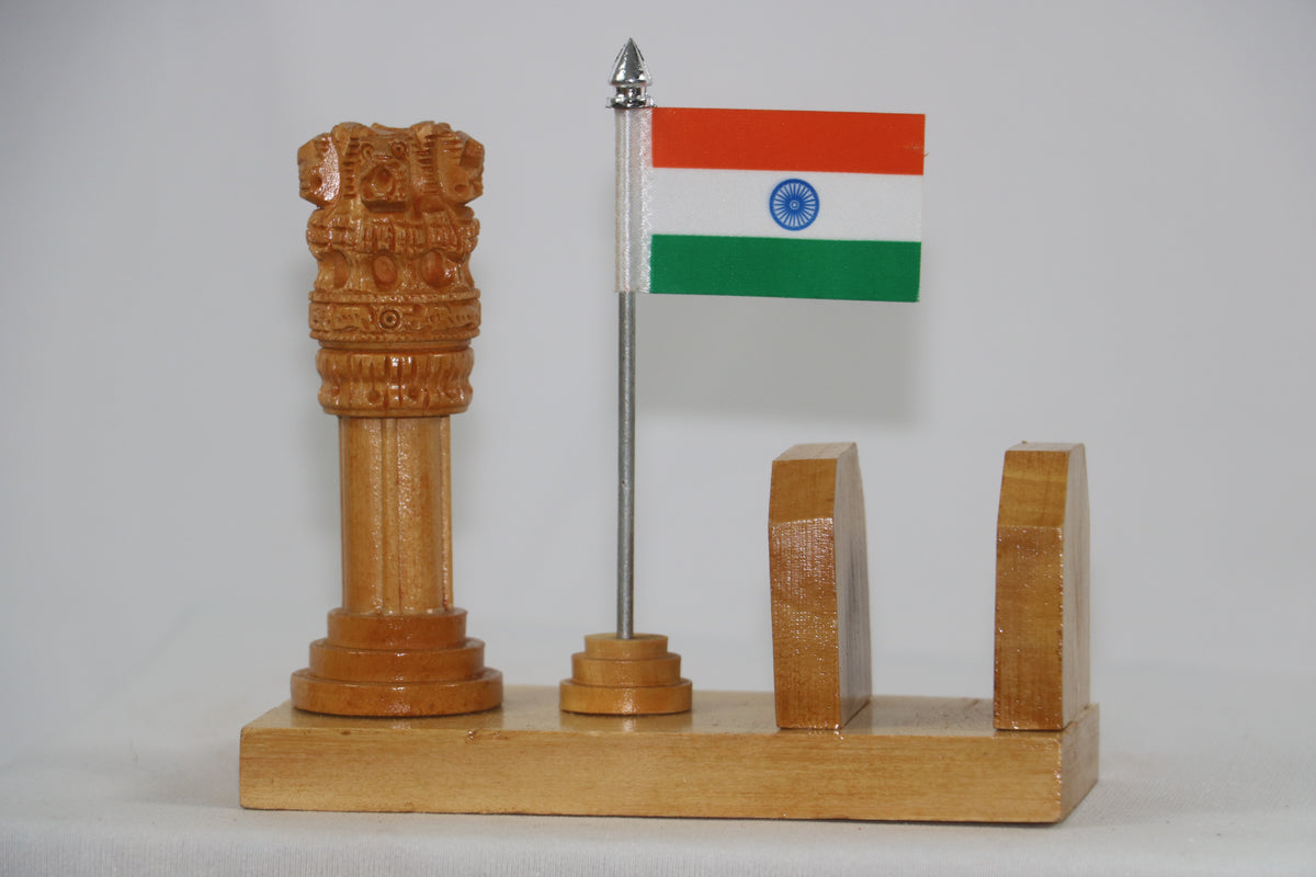 Wooden Ashoka pillar Paper stand