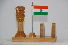 Wooden Ashoka pillar Paper stand
