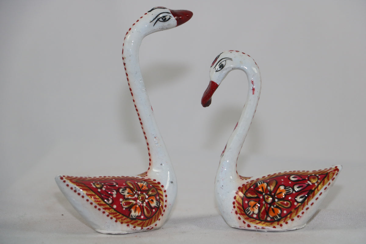 Hand-Painted Metal Duck Pair | Decorative Home Showpiece