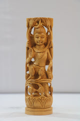 Hand-Carved Wooden Goddess Shiva Statue – Standing on Lotus