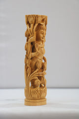 Hand-Carved Wooden Goddess Shiva Statue – Standing on Lotus
