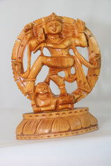 Intricately Carved Wooden Nataraja | Lord Shiva Cosmic Dance Statue