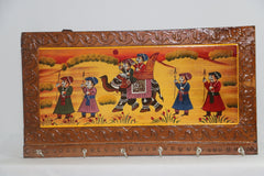 Wooden Ambari Key Holder | Handcrafted Hand-Painted Wall Hanger