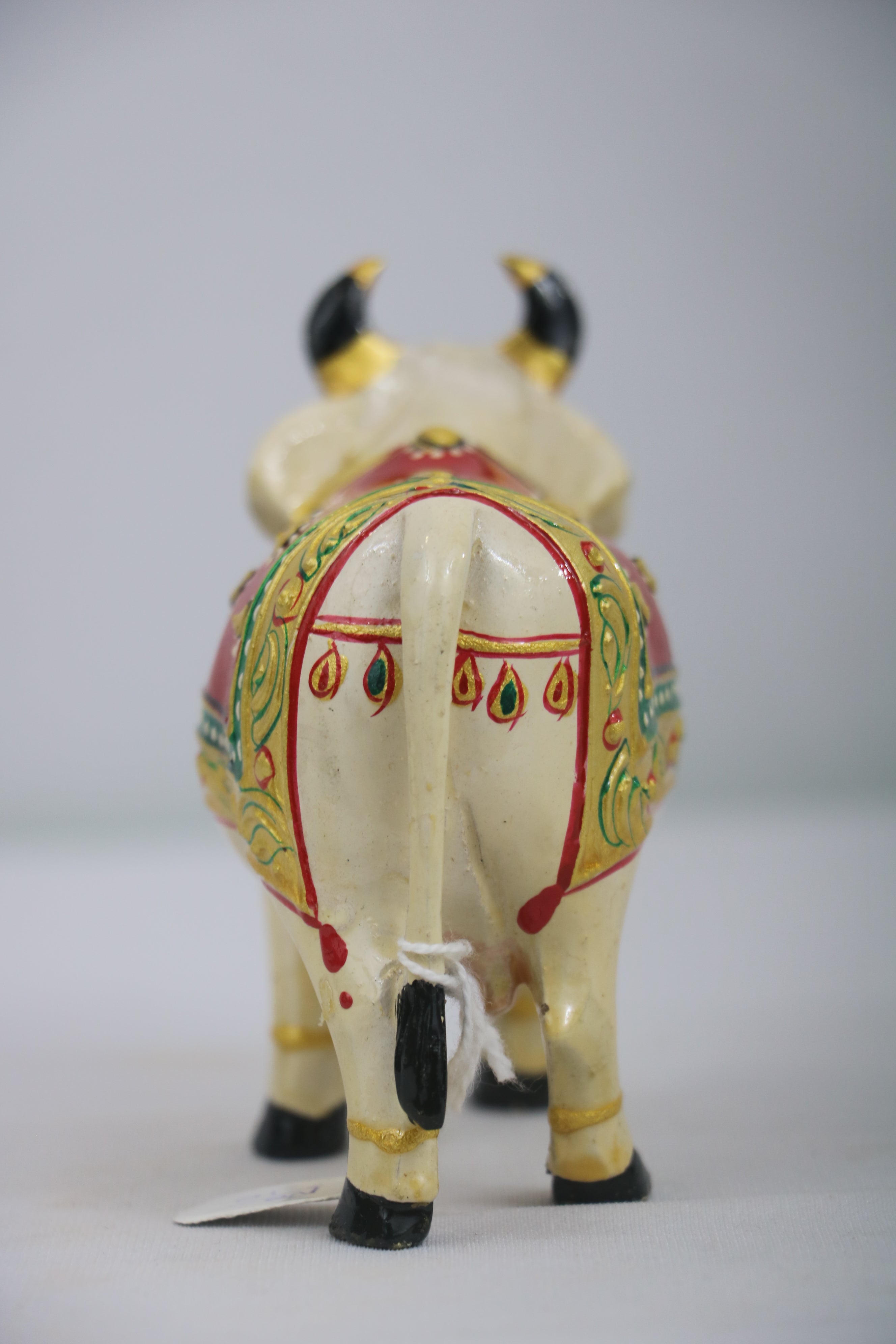 Hand-Painted Wooden Cow – Colorful Decorative Figurine