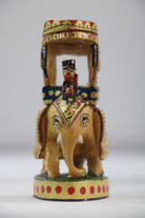 Handprinted Ambari Elephant | Decorative Miniature Figurine