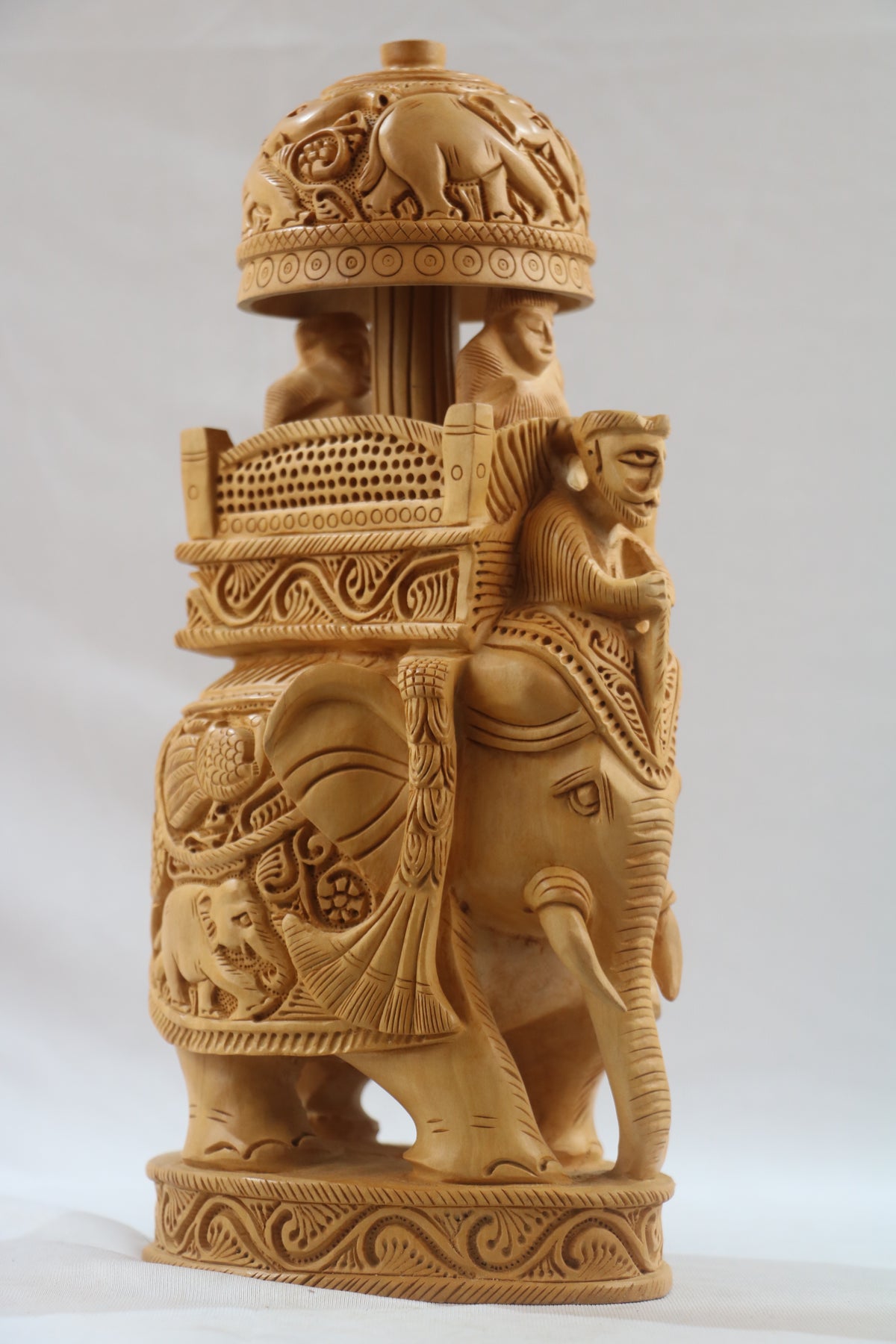 Handcrafted Ambari Elephant with Umbrella | Traditional Indian Decor