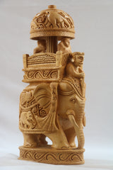 Handcrafted Ambari Elephant with Umbrella | Traditional Indian Decor
