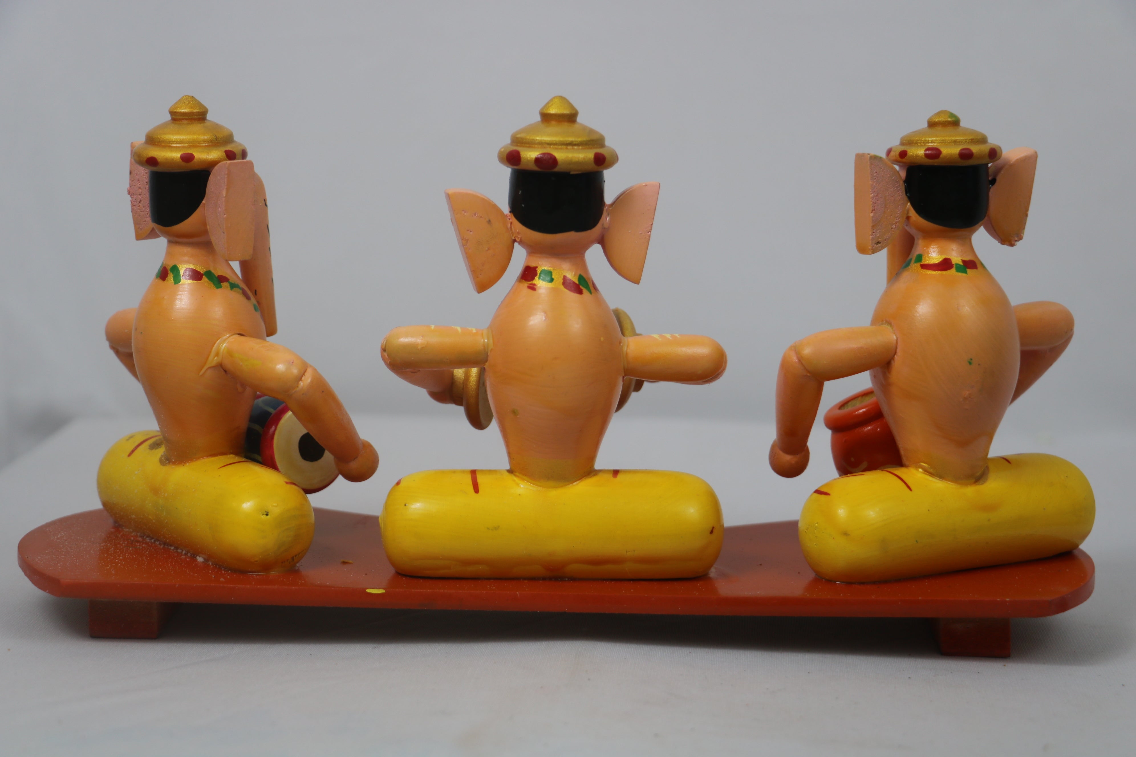 Channapatna Ganesh Music Set – Set of 3 Handcrafted Wooden Figurines