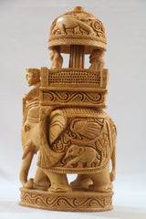 Handcrafted Ambari Elephant with Umbrella | Traditional Indian Decor