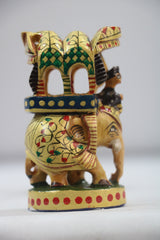 Handprinted Ambari Elephant | Decorative Miniature Figurine