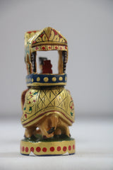 Handprinted Ambari Elephant | Decorative Miniature Figurine