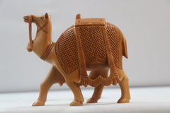 Intricately Hand-Carved Wooden Camel | Rustic Home Decor Piece