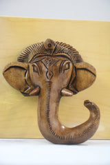 Hand-Carved Wooden Ganesha Wall Hanging – Spiritual Home Decor