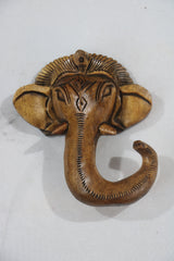 Hand-Carved Wooden Ganesha Wall Hanging – Spiritual Home Decor