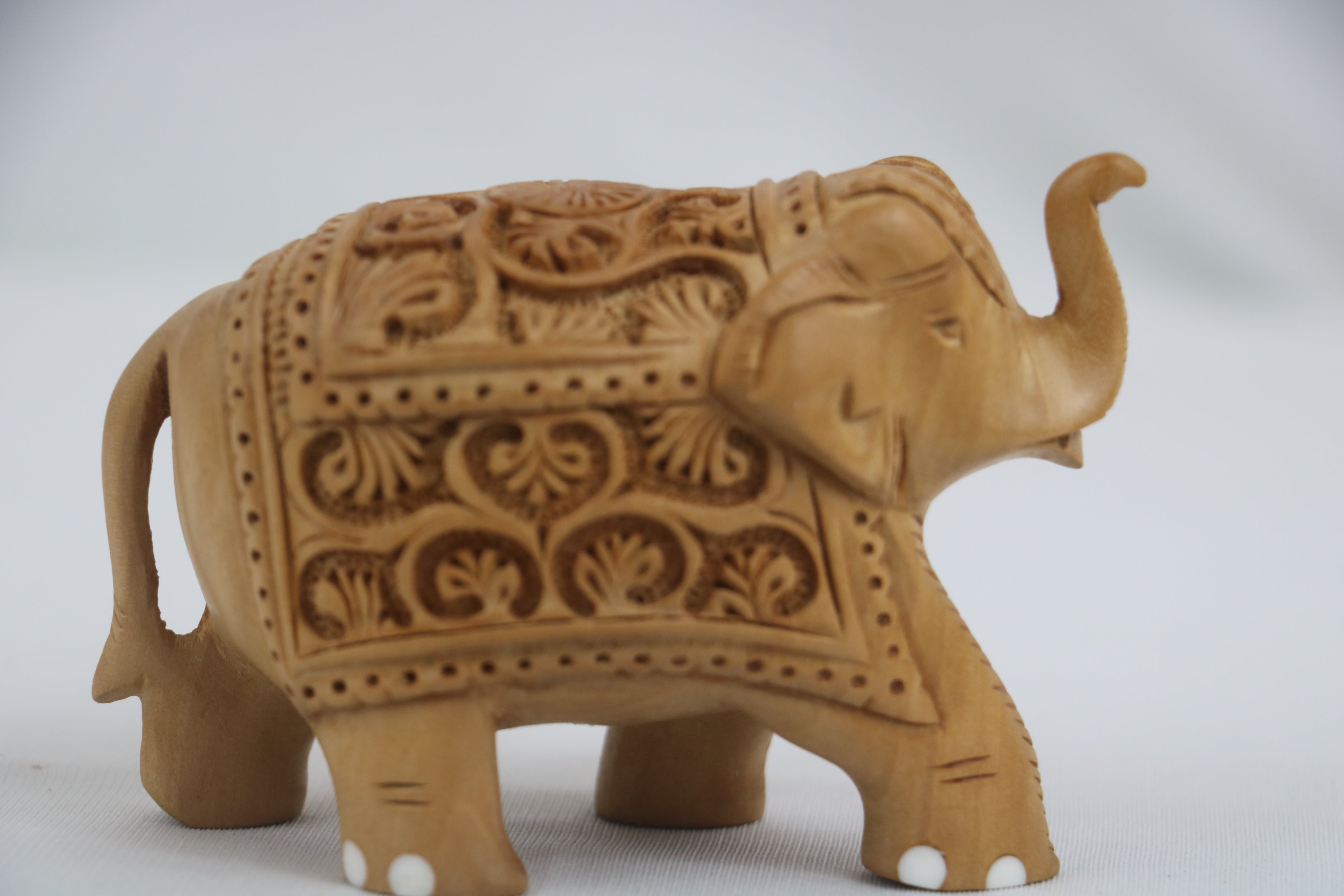 Hand-Carved Wooden Elephants – Artisan Decorative Sculptures
