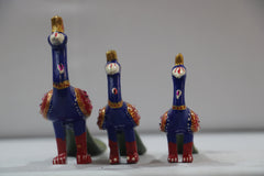 hand made wooden decorative peacock set of 3
