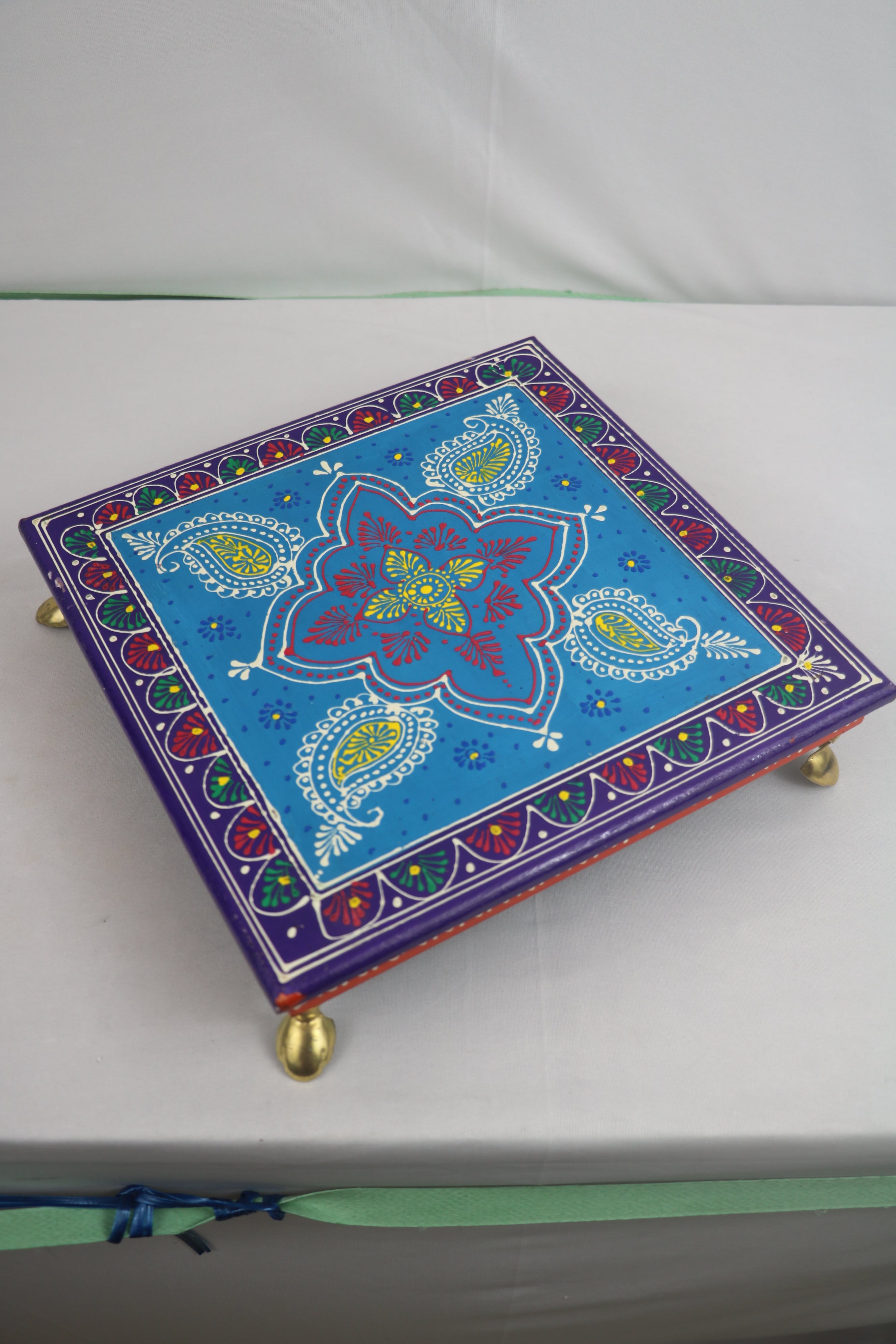 Hand-Painted Wooden Stool | Decorative Handmade Furniture