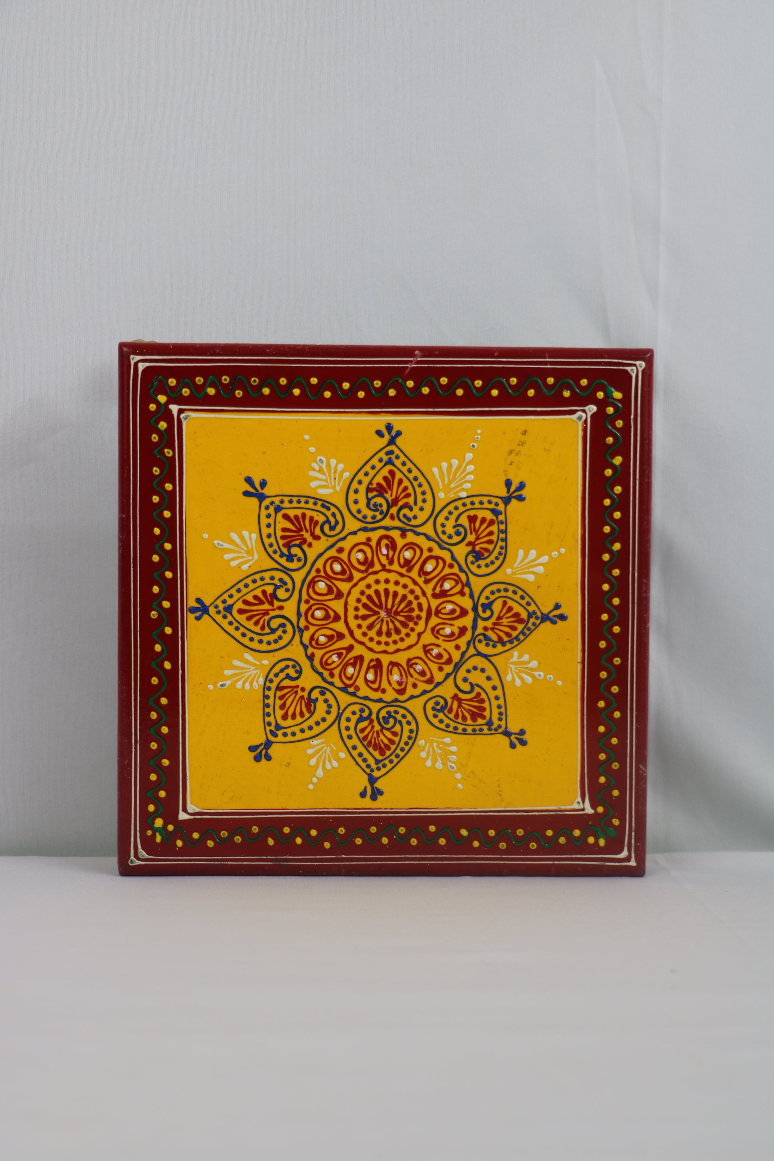 Hand-Painted Wooden Stool | Decorative Handmade Furniture