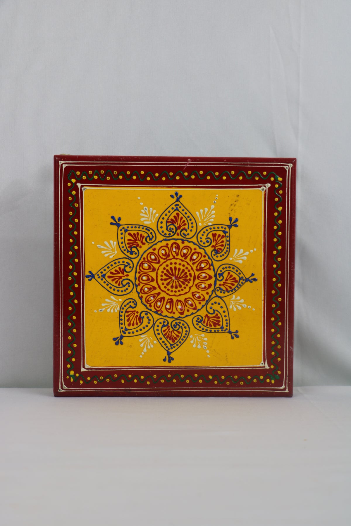 Hand-Painted Wooden Stool | Decorative Handmade Furniture