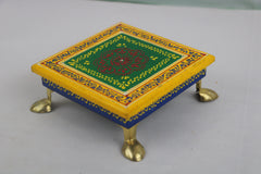 Hand-Painted Wooden Stool | Decorative Handmade Furniture