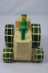 Channapatna Wooden Tractor (Green) – Traditional Handmade Toy
