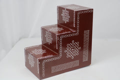 Wooden Pooja Steps – Handcrafted & Hand-Painted for Rituals