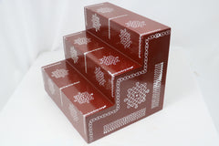 Traditional Hand Painted Wooden Pooja Steps – Artisan Made
