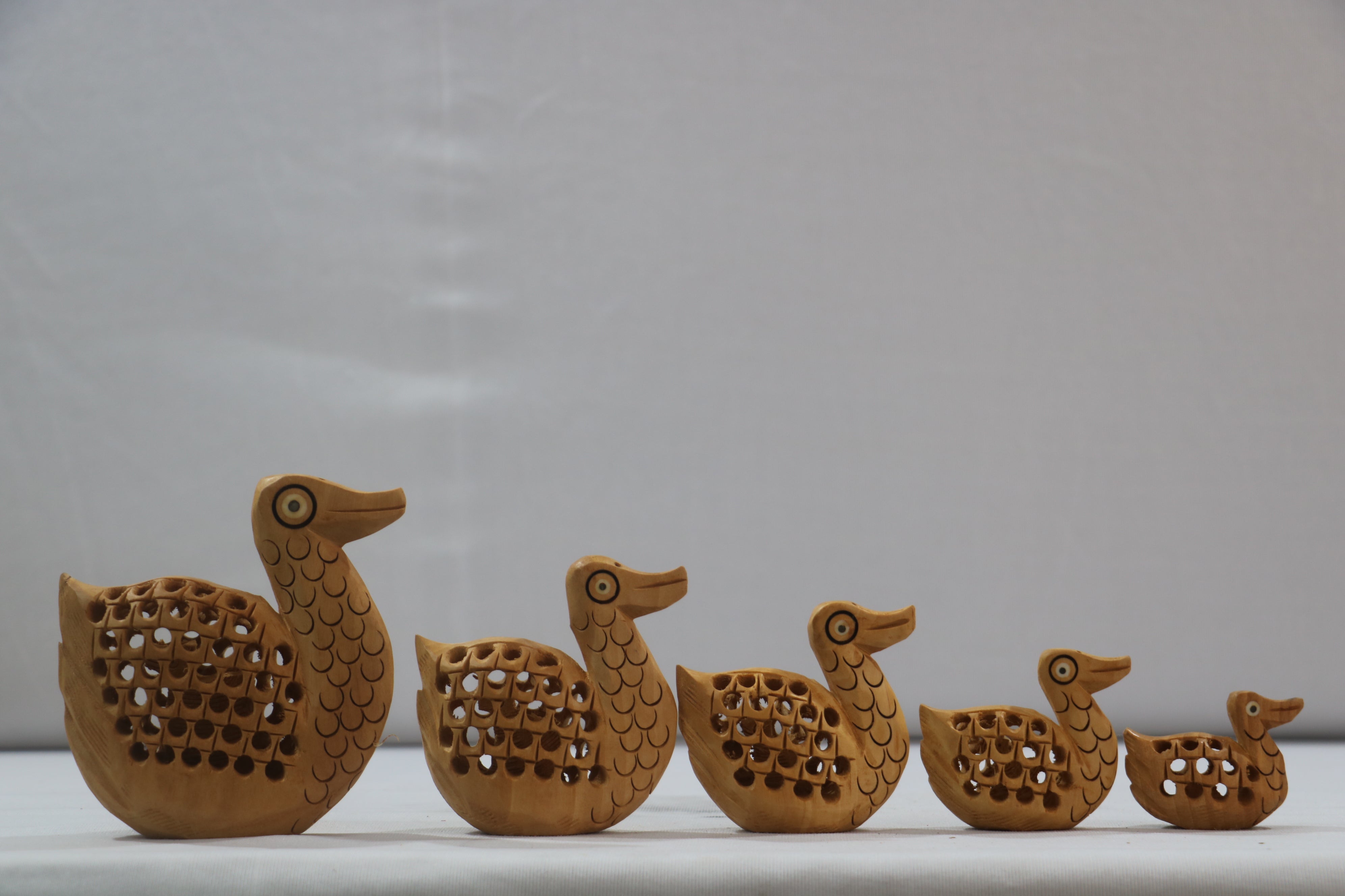 Family Wooden Carved Duck Family set of 5