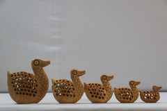 Family Wooden Carved Duck Family set of 5