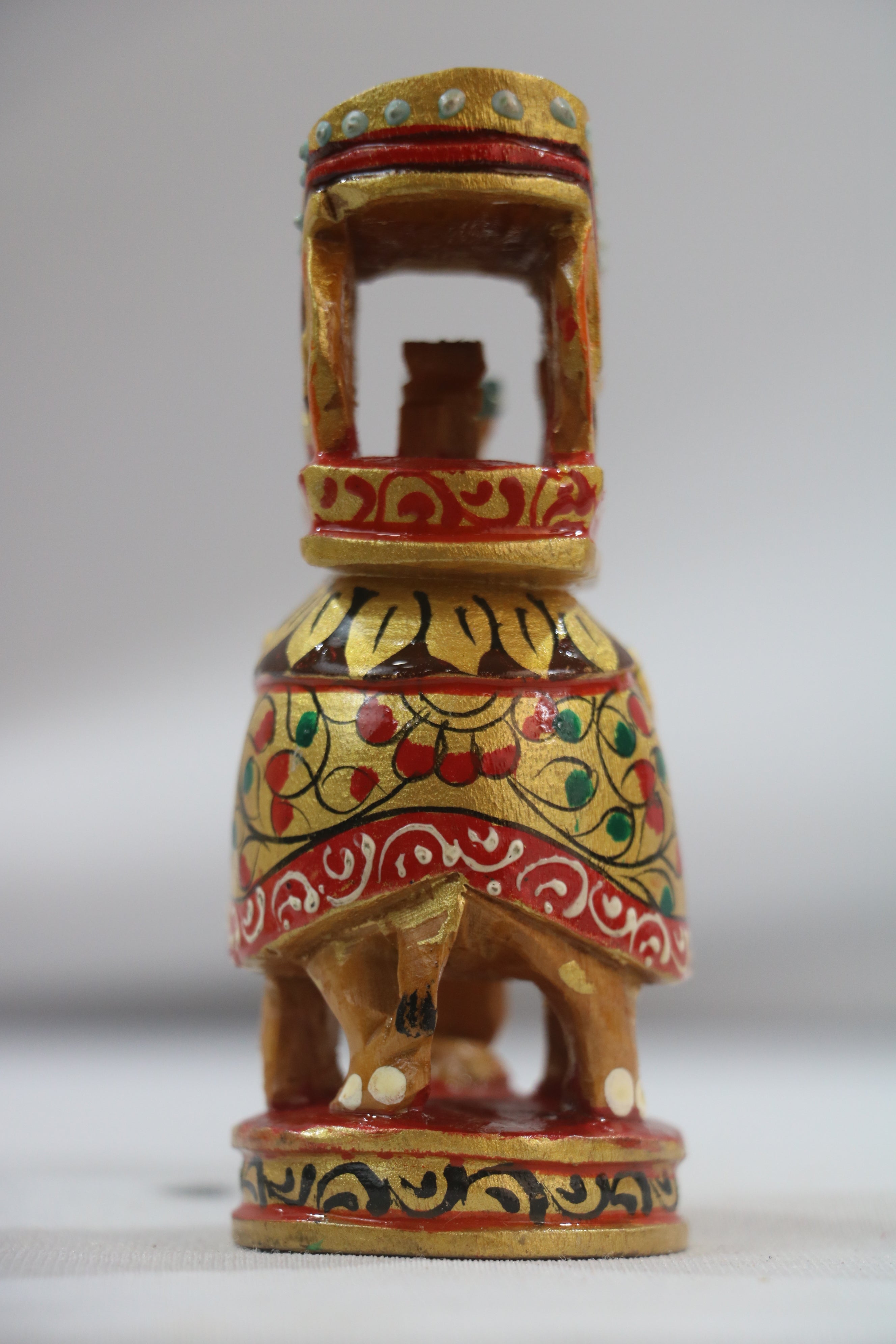 Handprinted Ambari Elephant | Decorative Miniature Figurine