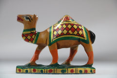 Hand-Painted Wooden Camel – Artisan Decorative Figurine