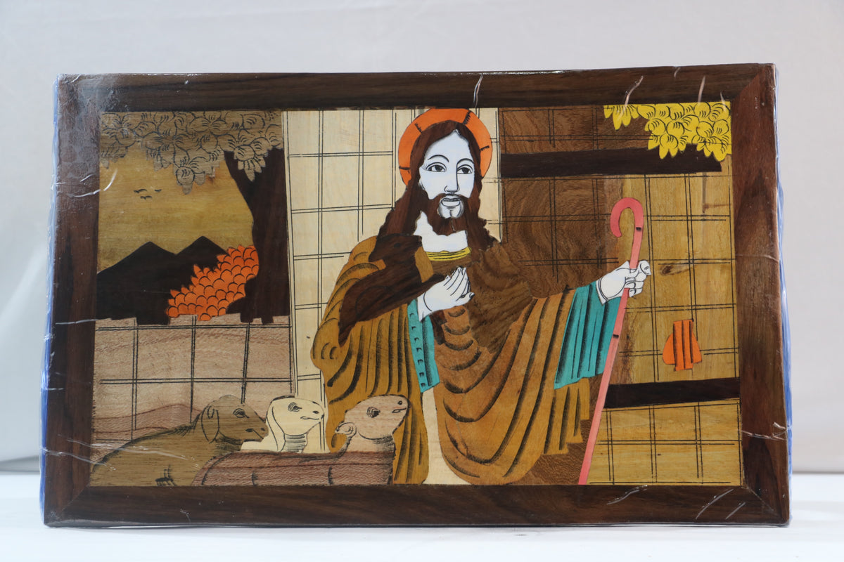 Rose Wood Inlay Jesus Photo Frame