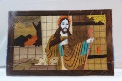 Rose Wood Inlay Jesus Photo Frame