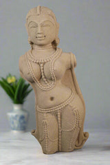 Celestial Muse - A Sandstone Sculpture of Feminine Grace