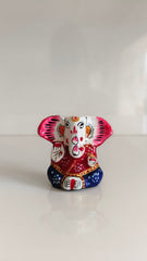 Handcrafted Terracotta Ganesha Figurine - Colorful Indian Folk Art Decor