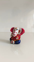 Handcrafted Terracotta Ganesha Figurine - Colorful Indian Folk Art Decor