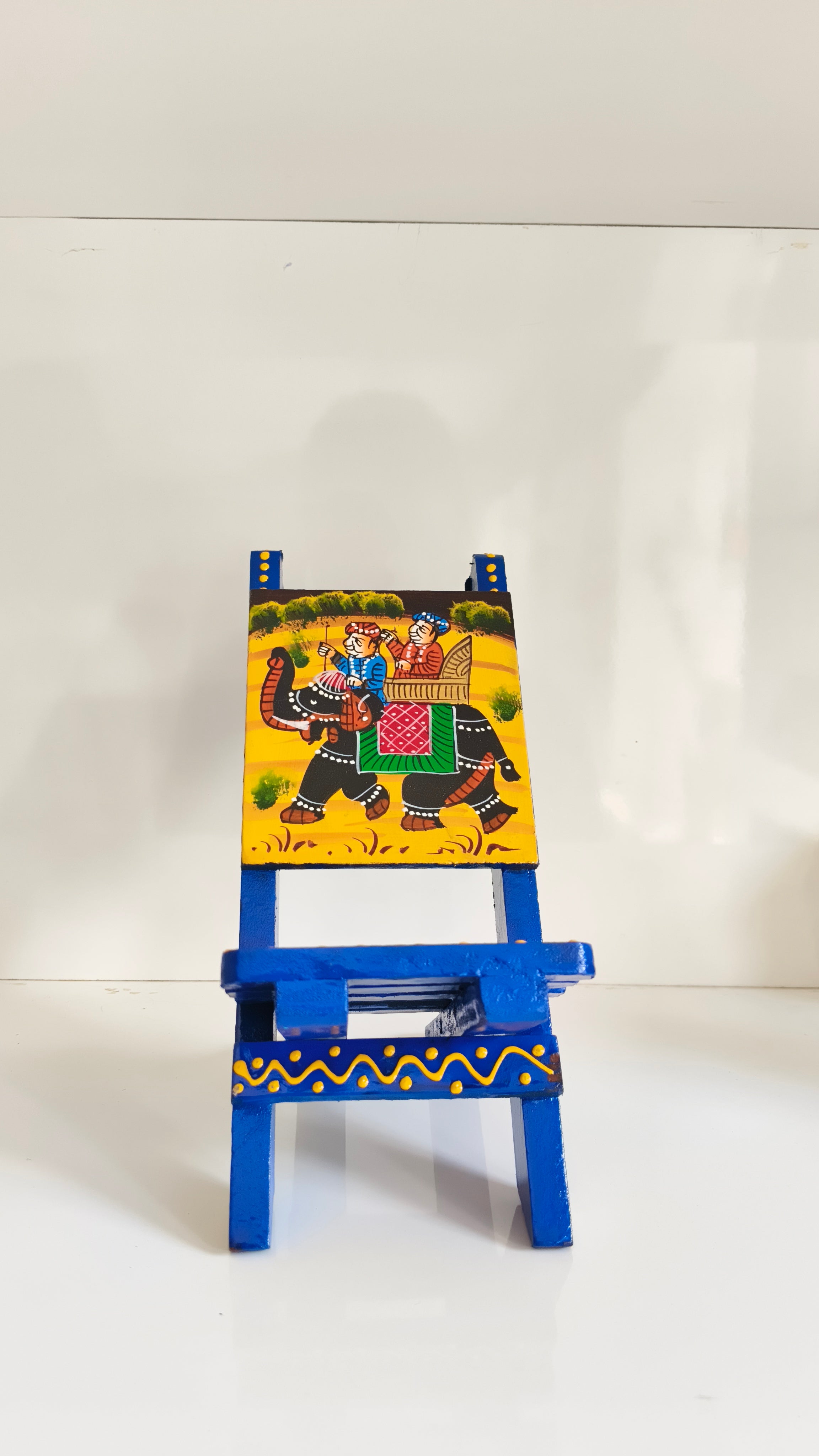 Handcrafted Wooden Mobile Stand | Colorful Hand-Painted Design