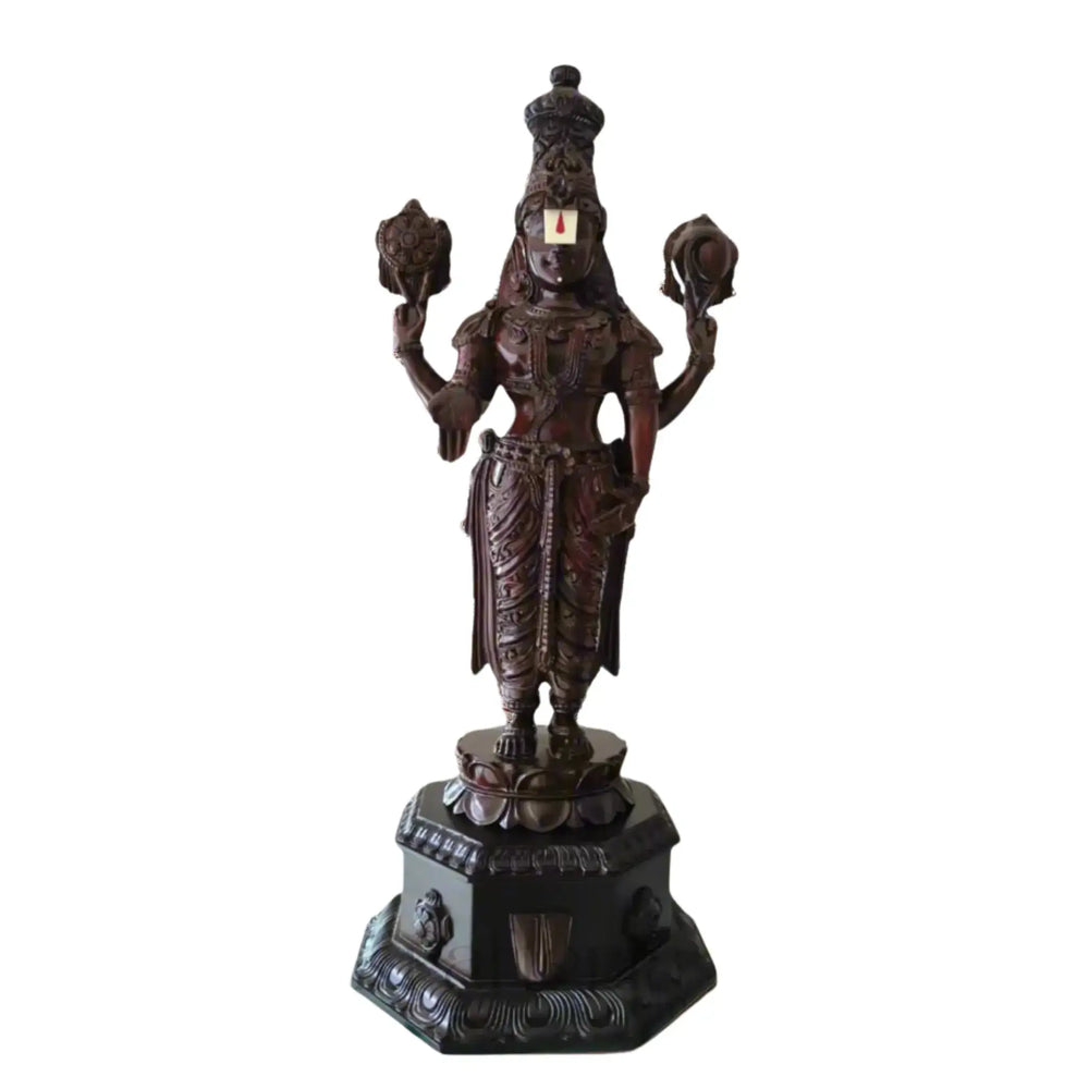 Devotional Rosewood Balaji Sculpture – Symbol of Protection & Prosperity   Wooden Sculpture