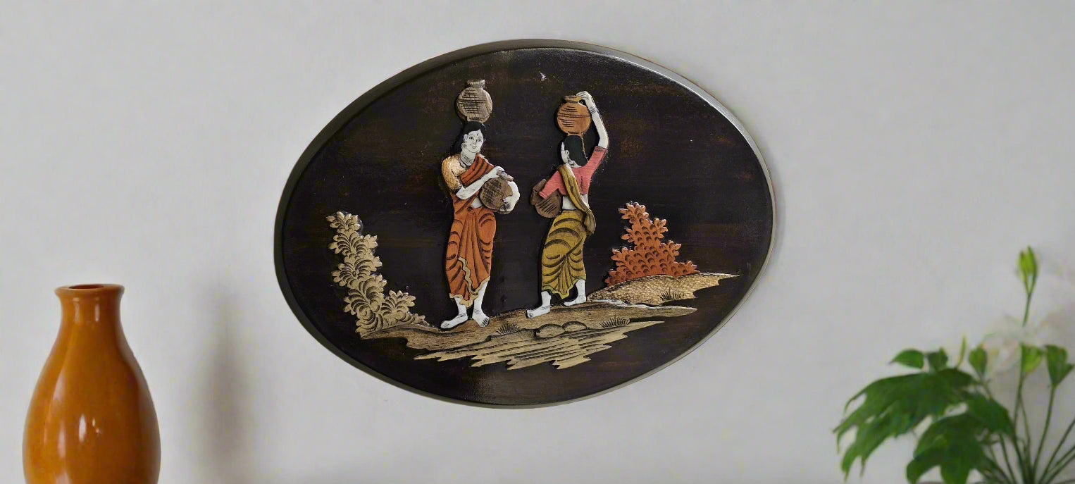 Rosewood Oval Frames with Inlay Work – Classic Wooden Art for Gifting