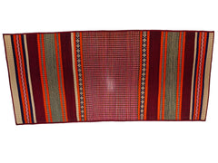 Handwoven Korai Grass Mat with Multi-Stripe Design