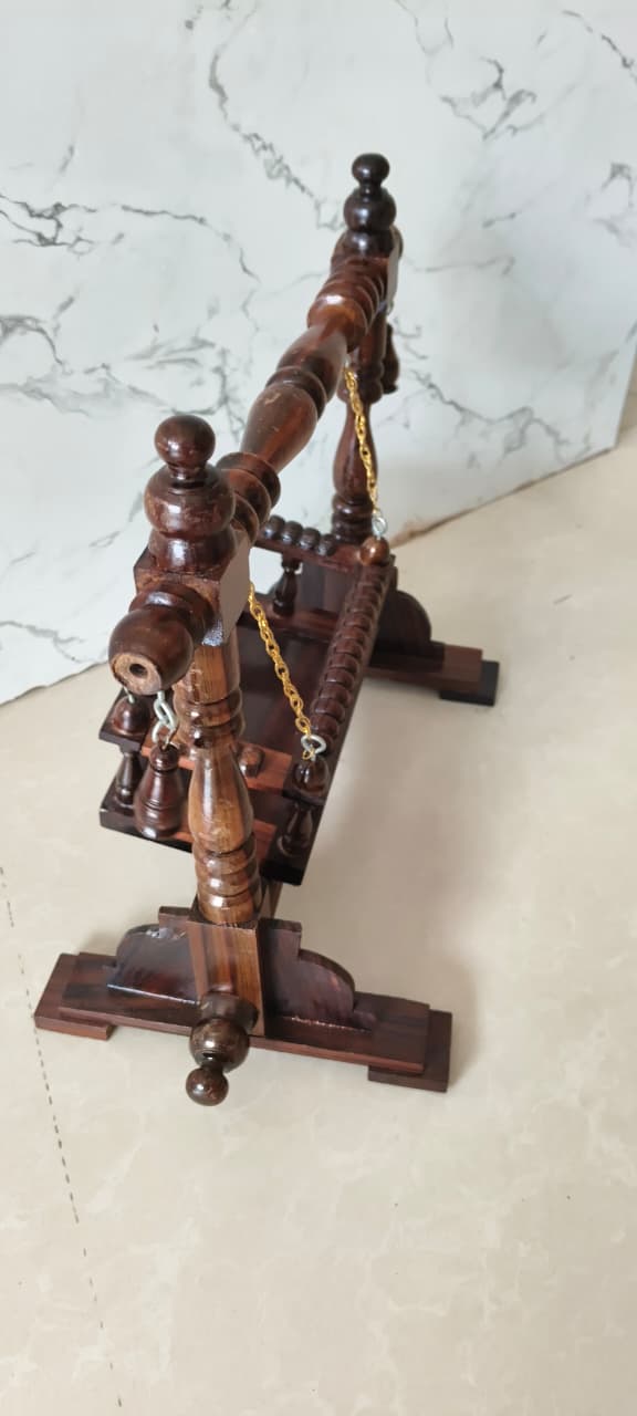 Royal Wooden Jhula with Carved Pillars