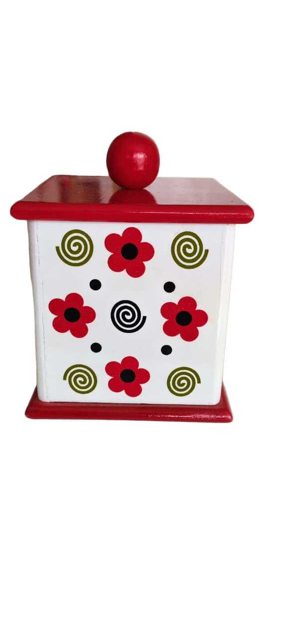 Channapatna Wooden Floral Jar – Elegant Handmade Wooden Box