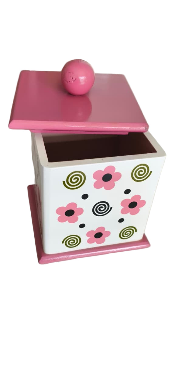 Channapatna Wooden Floral Jar – Elegant Handmade Wooden Box