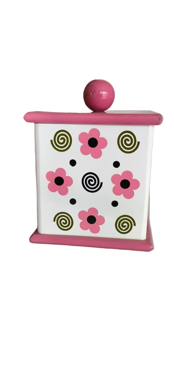 Channapatna Wooden Floral Jar – Elegant Handmade Wooden Box